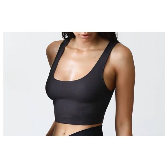 Joah Brown Tops - NWT Joah Brown Raw Edge Crop Tank Vintage Black sz XS/S